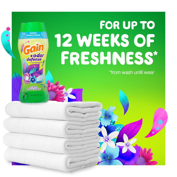 Odor Defense In-Wash Scent Booster, Super Fresh Blast Scent- 1 pack - 5.7 oz per pack - plus 3 My Outlet Mall Resealable Storage Pouches