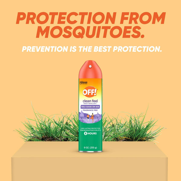 Clean Feel  Mosquito Repellent Aerosol Bug Spray - 1 pack - 9 oz per pack - plus 3 My Outlet Mall Resealable Storage Pouches