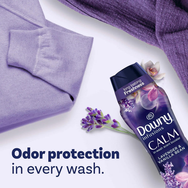 Infusions Calm In-Wash Laundry Scent Booster Beads, Lavender and Vanilla Bean - 2 packs - 12.2 oz per pack plus 3 My Outlet Mall Resealable Storage Pouches