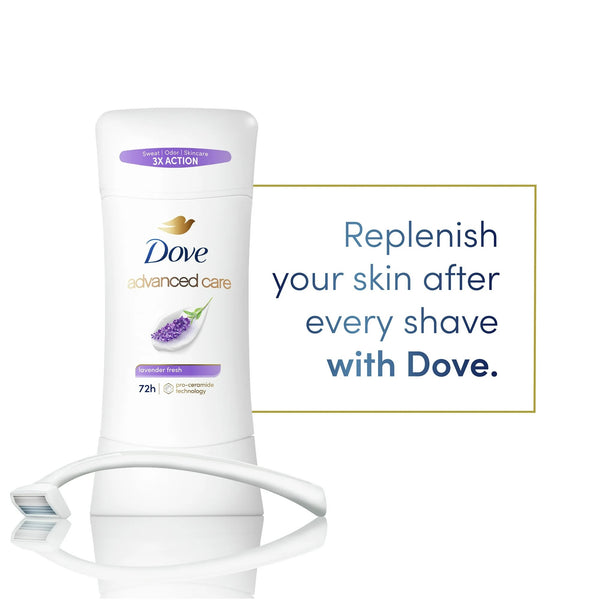 Advanced Care Women's Antiperspirant Deodorant Stick Lavender Fresh - 1 pack - 2.6 oz per pack - plus 3 My Outlet Mall Resealable Storage Pouches