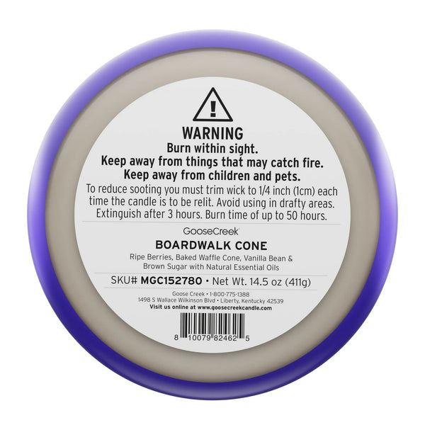 Boardwalk Cone Scented 3-Wick Jar Candle - 1 pack - 14.5 oz per pack - plus 3 My Outlet Mall Resealable Storage Pouches
