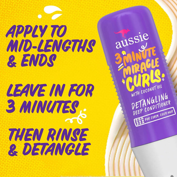 3 Minute Miracle Curls Detangling Deep Conditioner - 1 pack - 8Fl oz per pack - plus 3 My Outlet Mall Resealable Storage Pouches