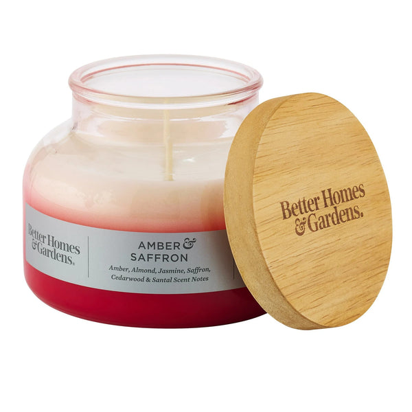 Amber and Saffron Scented 2-Wick Ombre Bell Jar Candle - 2 packs - 18 oz per pack - plus 3 My Outlet Mall Resealable Storage Pouches