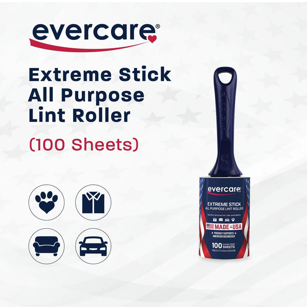 Extreme Stick USA All-Purpose 100 Layer Lint Roller - 1 pack - plus 3 My Outlet Mall Resealable Storage Pouches