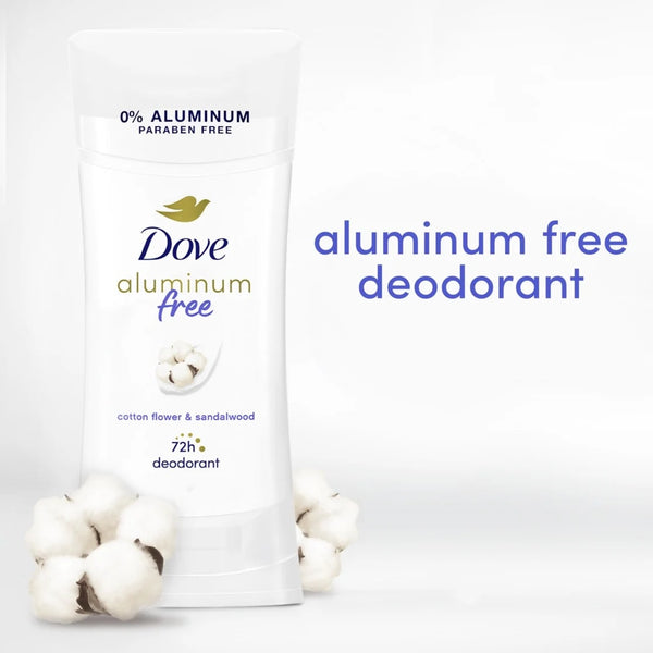 Aluminum Free Deodorant Stick Cotton Flower & Sandalwood - 1 pack - 2.6 oz per pack - plus 3 My Outlet Mall Resealable Storage Pouches