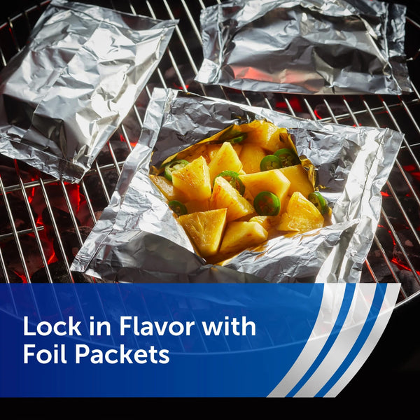 Wrap Heavy Duty Aluminum Foil Roll, 12 inches Wide, 100 Sq. Ft. - 1 pack - plus 3 My Outlet Mall Resealable Storage Pouches