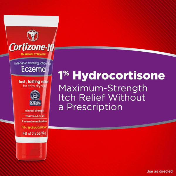 Intensive Healing Eczema Lotion - 3 packs - 3.5 oz per pack - plus 3 My Outlet Mall Resealable Storage Pouches