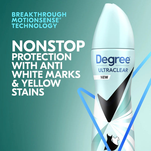 Ultra Clear Long Lasting Antiperspirant Deodorant Dry Spray, Pure Rain - 1 pack - 3.8 oz per pack - plus 3 My Outlet Mall Resealable Storage Pouches