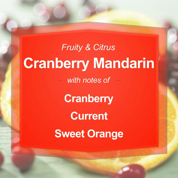 Cranberry Mandarin Scented Single-Wick Large Glass Jar Candle - 2 packs - 20 oz per pack - plus 3 My Outlet Mall Resealable Storage Pouches