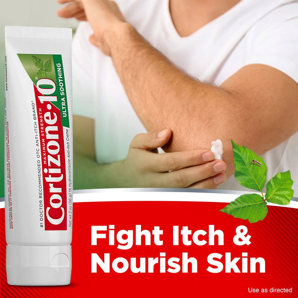 Maximum Strength 1% Hydrocortisone Ultra Moisturizing Anti-Itch Cream - 1 pack - 2 oz per pack - plus 3 My Outlet Mall Resealable Storage Pouches