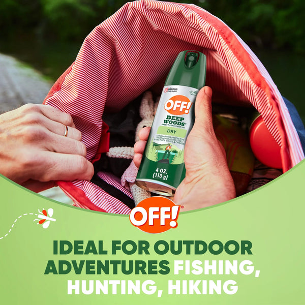 Deep Woods Long Lasting Protection 25% Deet Insect Repellent VIII Aerosol - 2 packs - 4 oz per pack - plus 3 My Outlet Mall Resealable Storage Pouches