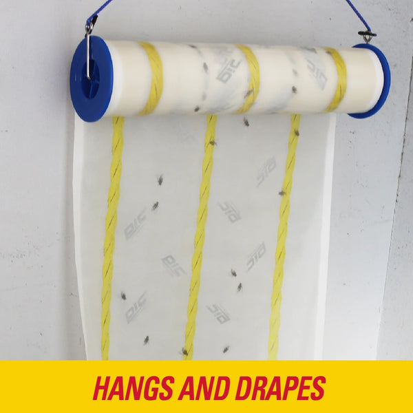 Fly Ribbon XL -Fly Traps for Outdoors and Barns, Paper, 40FT Roll - 1 pack - plus 3 My Outlet Mall Resealable Storage Pouches