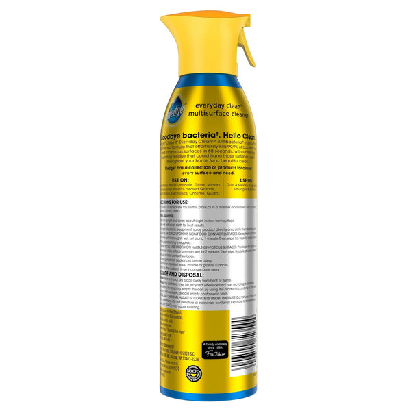 Everyday Cleaner Multi Surface Antibacterial Cleaner, Essential Cleaning Supplies, Aerosol, Fresh Citrus - 2 packs - 9.7 oz per pack - plus 3 My Outlet Mall Resealable Storage Pouches