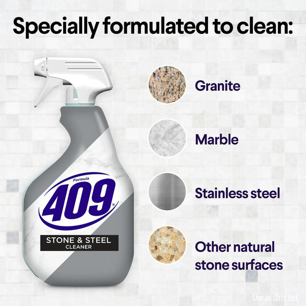 Stone and Steel Cleaner, Spray Bottle - 1 pack - 32 oz per pack - plus 3 My Outlet Mall Resealable Storage Pouches
