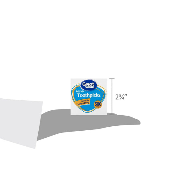 Round Toothpicks - 1 pack - 500 Count per pack - plus 3 My Outlet Mall Resealable Storage Pouches