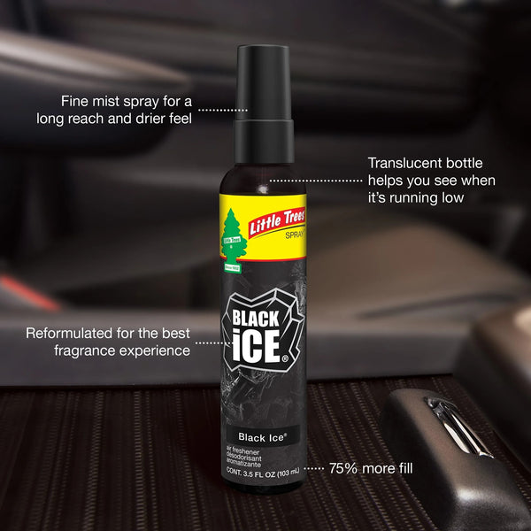 Air Freshener Spray Black Ice - 1 pack - 3.5 Fl oz per pack - plus 3 My Outlet Mall Resealable Storage Pouches