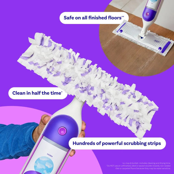 PowerMop Multi-Surface Mopping Pad Refills for Floor Cleaning - 2 packs - 5 count per pack - plus 3 My Outlet Mall Resealable Storage Pouches