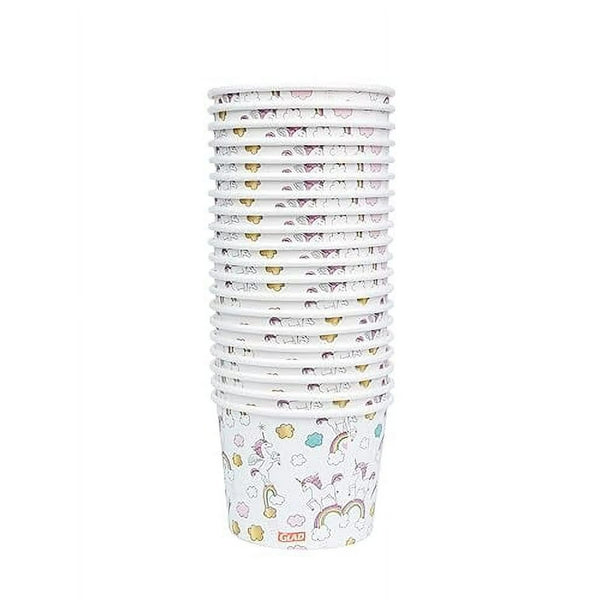 Kids Unicorns Paper Snack Bowls No Lid 12oz - 2 packs - 20 Count per pack - plus 3 My Outlet Mall Resealable Storage Pouches