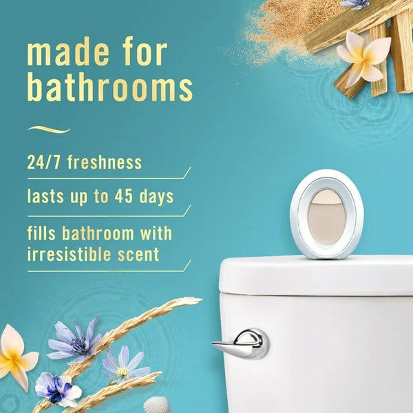 Bathroom Air Freshener, Small Spaces Odor-Fighting, Warm Ocean Breeze - 1 pack - plus 3 My Outlet Mall Resealable Storage Pouches