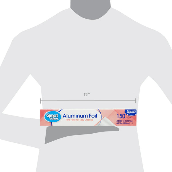 Aluminum Foil, 150 sq ft - 1 pack - plus 3 My Outlet Mall Resealable Storage Pouches