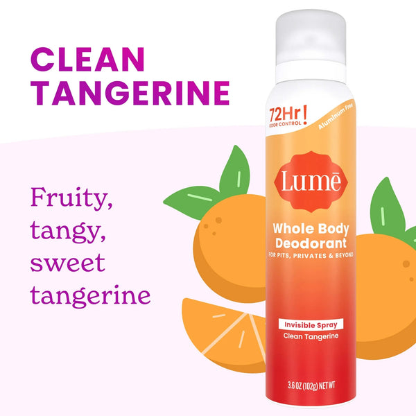Whole Body Deodorant for Women, Spray Deodorant, Aluminum Free, Clean Tangerine - 1 pack - 3.6 oz per pack - plus 3 My Outlet Mall Resealable Storage Pouches