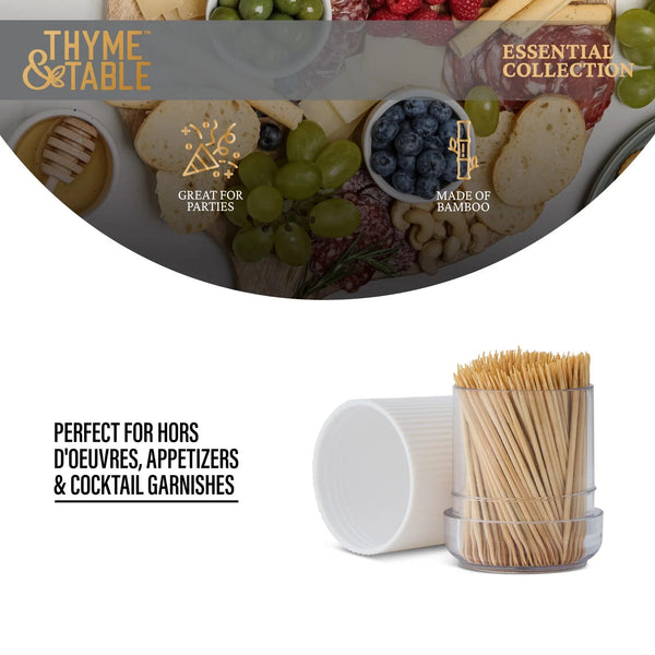 Natural Bamboo Toothpicks 300-Piece - 1 pack - plus 3 My Outlet Mall Resealable Storage Pouches