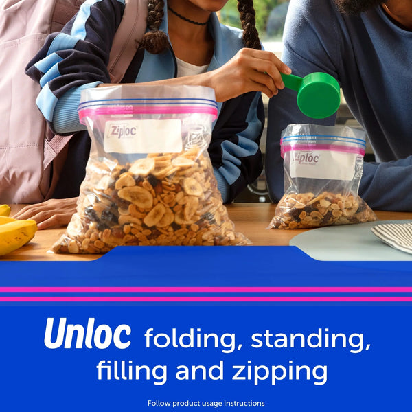 Storage Bags, School Supplies, with Grip 'n Seal Technology, Gallon - 3 packs - 20 Count - plus 3 My Outlet Mall Resealable Storage Pouches