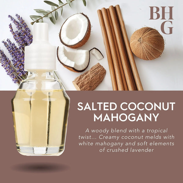 Aroma Accents Fragrance Oil, Salted Coconut & Mahogany - 1 pack - plus 3 My Outlet Mall Resealable Storage Pouches