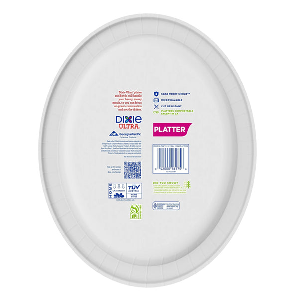 Ultra Platter Disposable Paper Plates, 12.5"x 10", Multi-Color - 2 packs - 25 Count per pack - plus 3 My Outlet Mall Resealable Storage Pouches