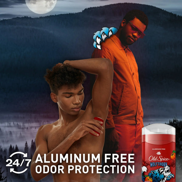 Old Spice Aluminum Free Men's Deodorant, Invisible Solid Stick, Wolfthorn, Sweet Citrus Scent - 1 pack - 3.8 oz per pack - plus 3 My Outlet Mall Resealable Storage Pouches