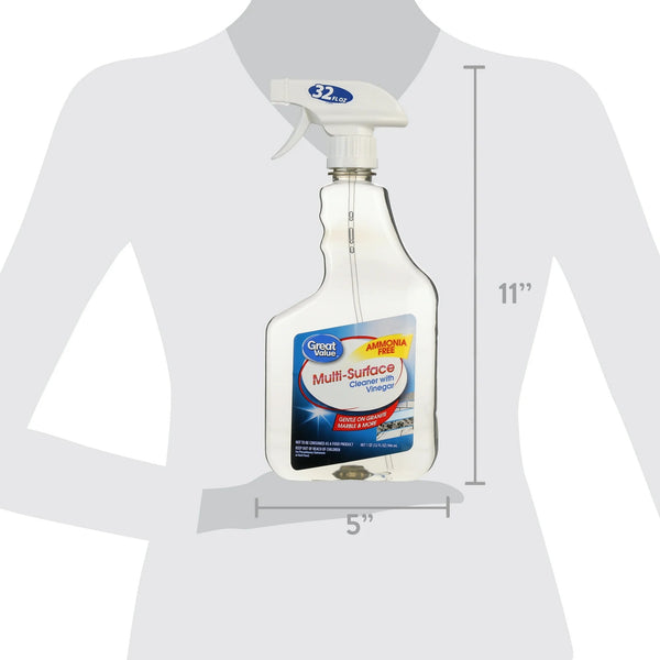 Multi-Surface Cleaner with Vinegar, Unscented - 1 pack - 32 oz per pack - plus 3 My Outlet Mall Resealable Storage Pouches