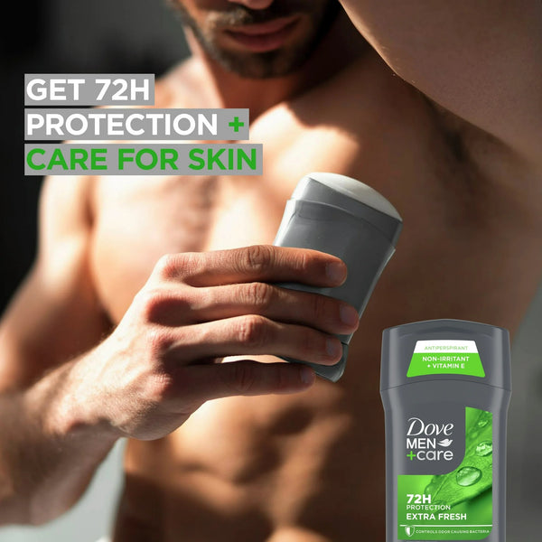 Men+Care Antiperspirant Deodorant Stick for Men Extra Fresh with Moisturizing Cream Citrus Scent - 2 packs - 2.7 oz per pack - plus 3 My Outlet Mall Resealable Storage Pouches