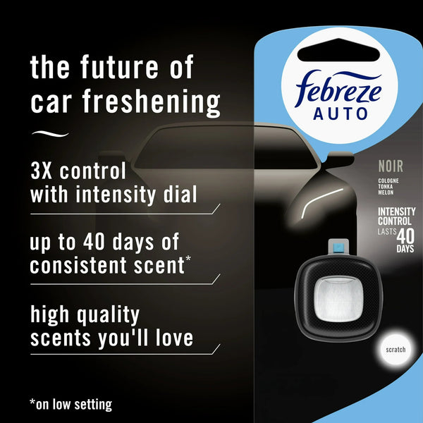 Auto Car Air Freshener, Odor-Fighting Car Vent Clip, Noir, 2 Count - 1 pack - plus 3 My Outlet Mall Resealable Storage Pouches