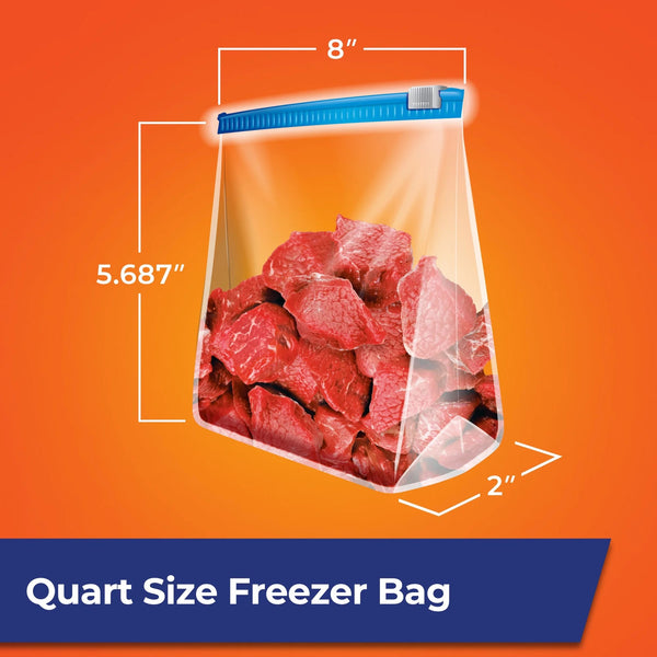 Slider Freezer Kitchen Storage Bags, Quart Size - 1 pack - 50 Count per pack - plus 3 My Outlet Mall Resealable Storage Pouches