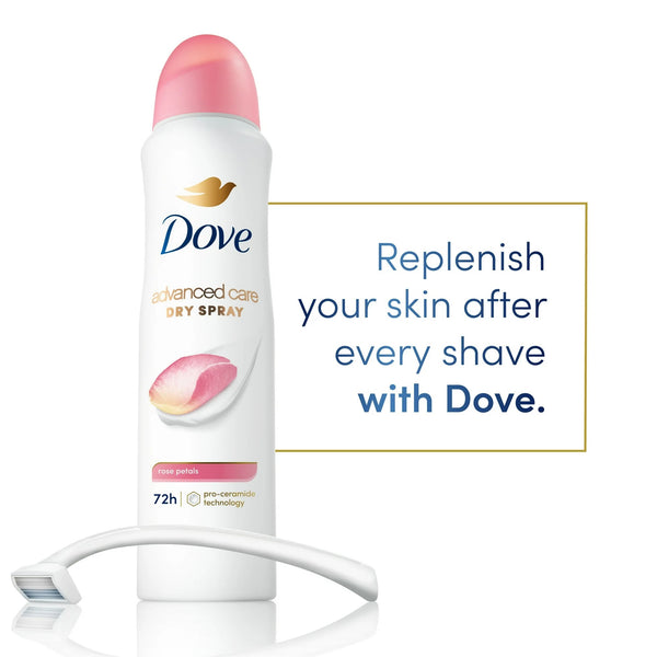Advanced Care Long Lasting Women's Antiperspirant Deodorant Dry Spray, Rose Petals - 3 packs - 3.8 oz per pack - plus 3 My Outlet Mall Resealable Storage Pouches