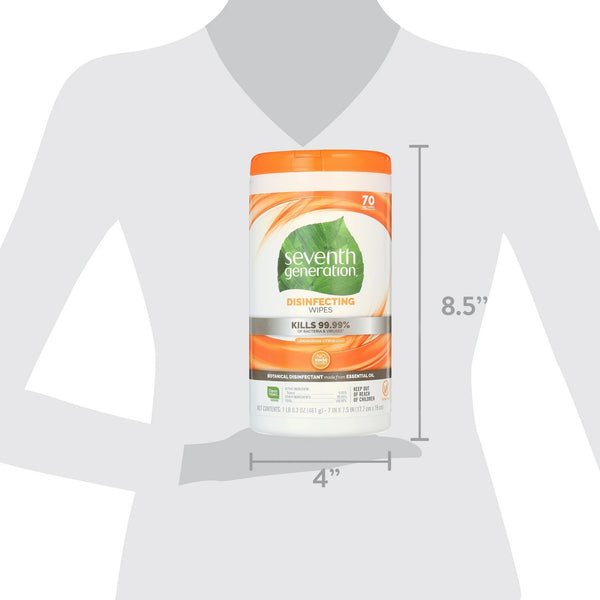 Disinfecting Wipes - Lemongrass Citrus - 1 pack - 70 count per pack - plus 3 My Outlet Mall Resealable Storage Pouches