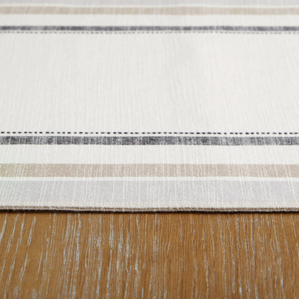 Monday Plaid Fabric Placemat, Beige, 14" W x 20" L - 1 pack - plus 3 My Outlet Mall Resealable Storage Pouches