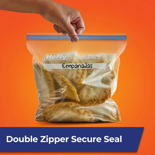 Press to Close Plastic Freezer Bags, Gallon Size - 1 Pack - 40 Count per pack- plus 3 My Outlet Mall Resealable Storage Pouches
