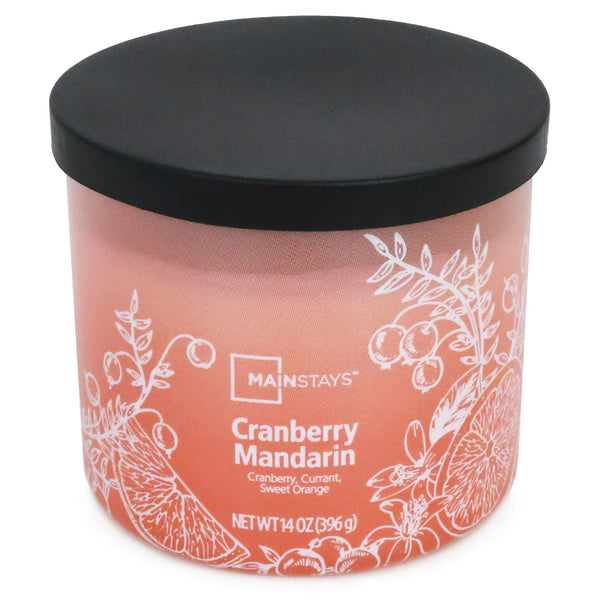 3-Wick Ombre Wrap Cranberry Mandarin Candle -  2 packs - 14 oz per pack - plus 3 My Outlet Mall Resealable Storage Pouches