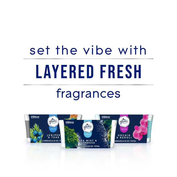 Orchid & Neroli, Fresh Collection, 2 Candles - 1 pack - plus 3 My Outlet Mall Resealable Storage Pouches