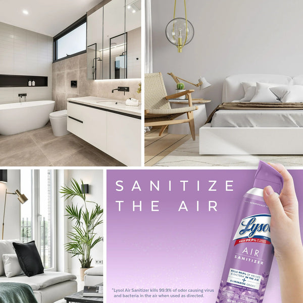 Air Sanitizer Spray, For Air Sanitization and Odor Elimination, Lavender Scent - 3 packs - 10Fl oz per pack - plus 3 My Outlet Mall Resealable Storage Pouches