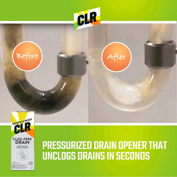 Clog-Free Drain Opener, Chemical-Free Pressurized Air Canister - 2 packs - 4.5 oz per pack - plus 3 My Outlet Mall Resealable Storage Pouches