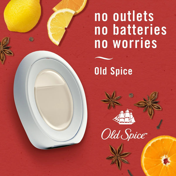 Bathroom Air Freshener, Small Spaces Odor-Fighting, Old Spice Scent - 1 pack - plus 3 My Outlet Mall Resealable Storage Pouches
