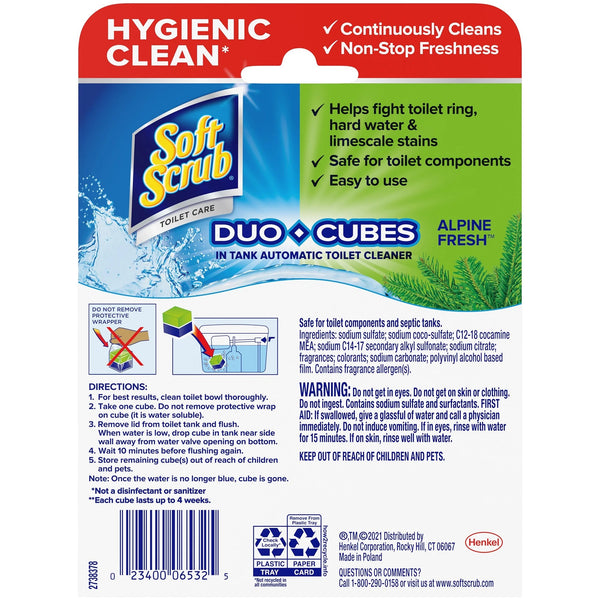 In-Tank Toilet Cleaner Duo-Cubes, Alpine Fresh - 1 pack -  4 count per pack - plus 3 My Outlet Mall Resealable Storage Pouches