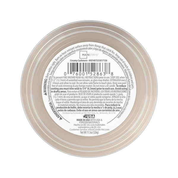 Creamy Cashmere Scented 3-Wick Glass Jar Candle - 2 packs - 11.5 oz per pack - plus 3 My Outlet Mall Resealable Storage Pouches
