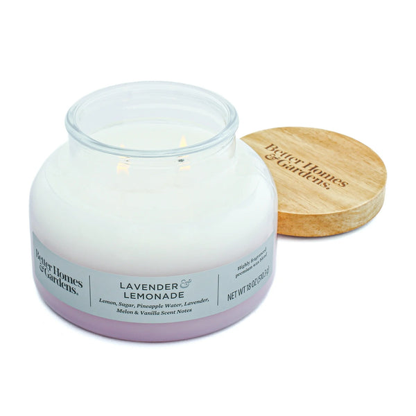 Lavender and Lemonade Scented 2-Wick Ombre Bell Jar Candle - 1 pack - 18 oz per pack - plus 3 My Outlet Mall Resealable Storage Pouches