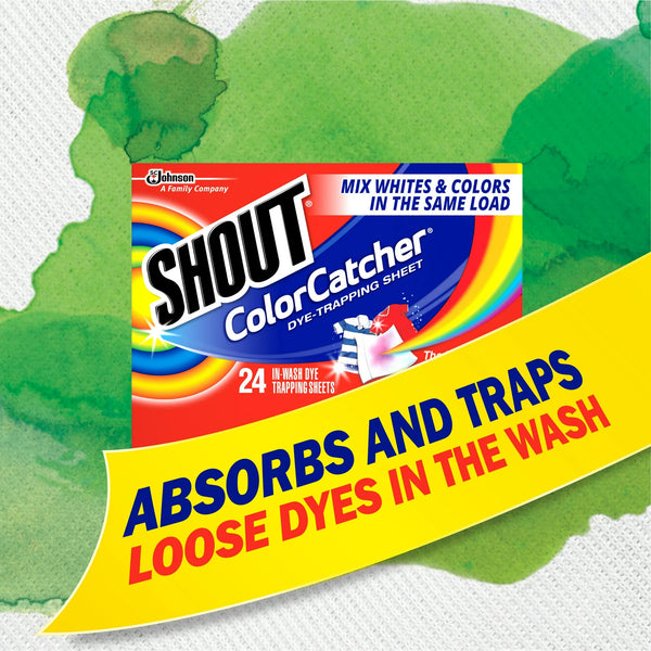 Color Catcher, Laundry Dye-Trapping Sheets -  2 Packs- 24 Sheets per pack plus 3 My Outlet Mall Resealable Storage Pouches