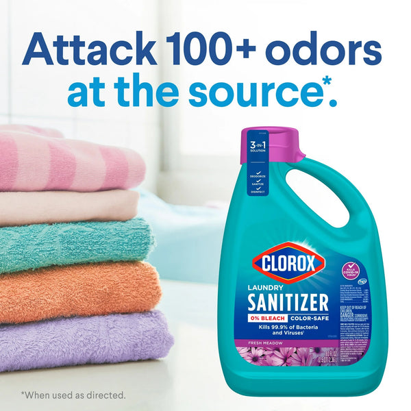 Laundry Sanitizer, 0% Bleach, Color Safe, Fresh Meadow - 1 pack - 42 oz per pack - plus 3 My Outlet Mall Resealable Storage Pouches