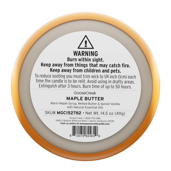 Maple Butter Scented 3-Wick Jar Candle - 1 pack - 14.5 oz per pack - plus 3 My Outlet Mall Resealable Storage Pouches