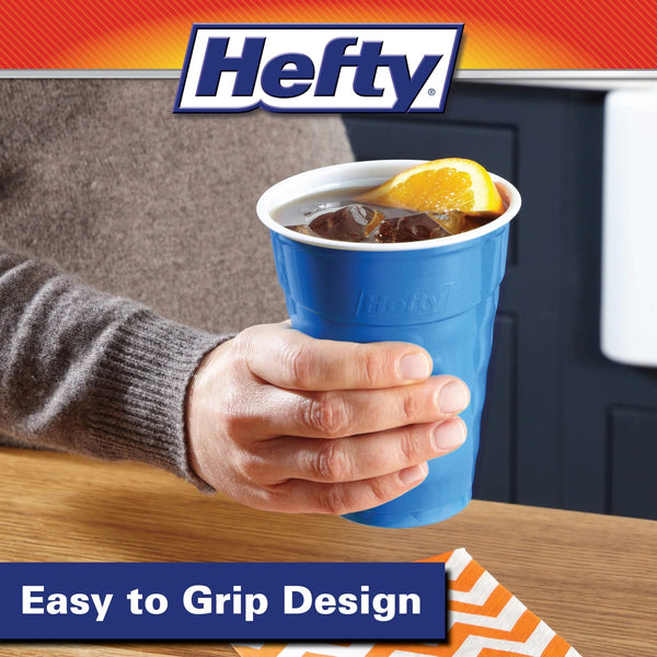 Party On Disposable Plastic Cups, Marine Blue, 18 oz - 1 pack - 40 Count per pack - plus 3 My Outlet Mall Resealable Storage Pouches